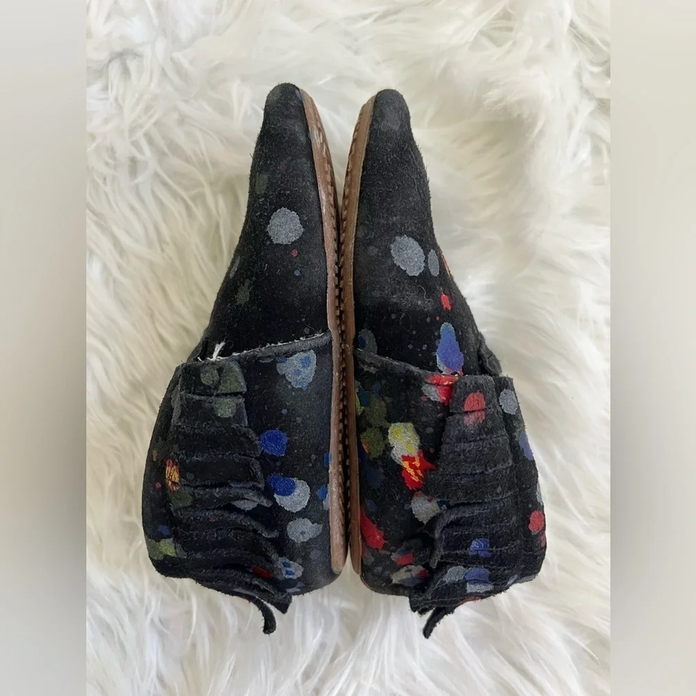 Monkey Feet Paint Splatter Moccasins